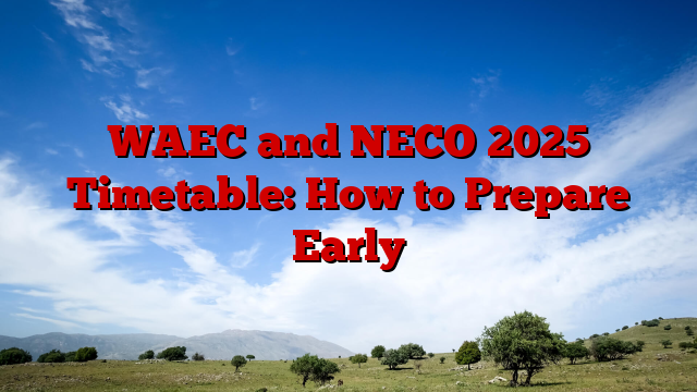 WAEC and NECO 2025 Timetable: How to Prepare Early