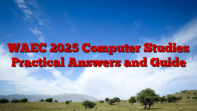 WAEC 2025 Computer Studies Practical Answers and Guide