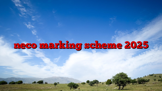 neco marking scheme 2025